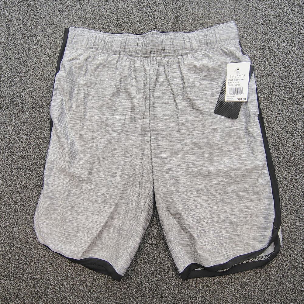 New Balance Collection Athletic Shorts Gray Heathered Zip Pocket Youth Size M